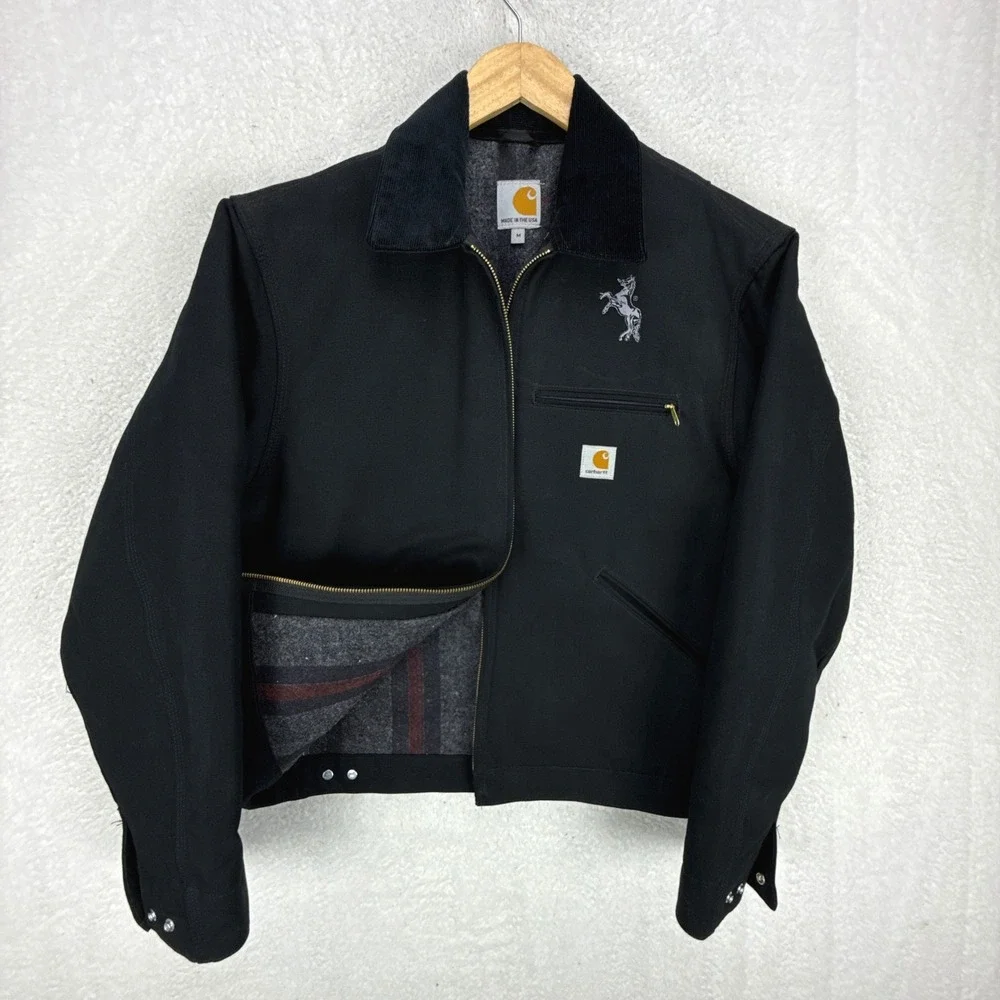 Carhartt Detroit Jacket Blanket Lined Mens‎ Medium J001 BLK Black NWT NOS Colt